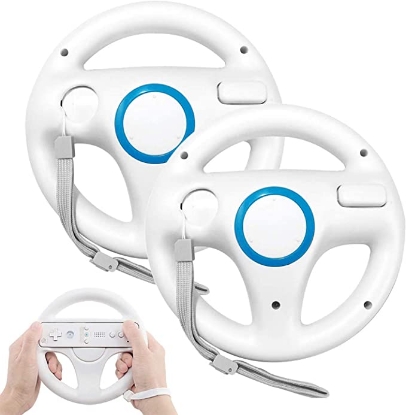 Picture of Mario Kart Racing Wheel for Nintendo Wii, Set of 2 White 