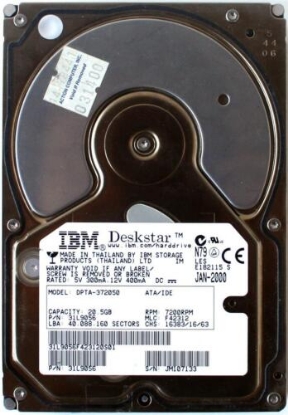 Picture of 20.5GB, IBM DESKSTAR DPTA-372050 ATA/IDE  7200RPM